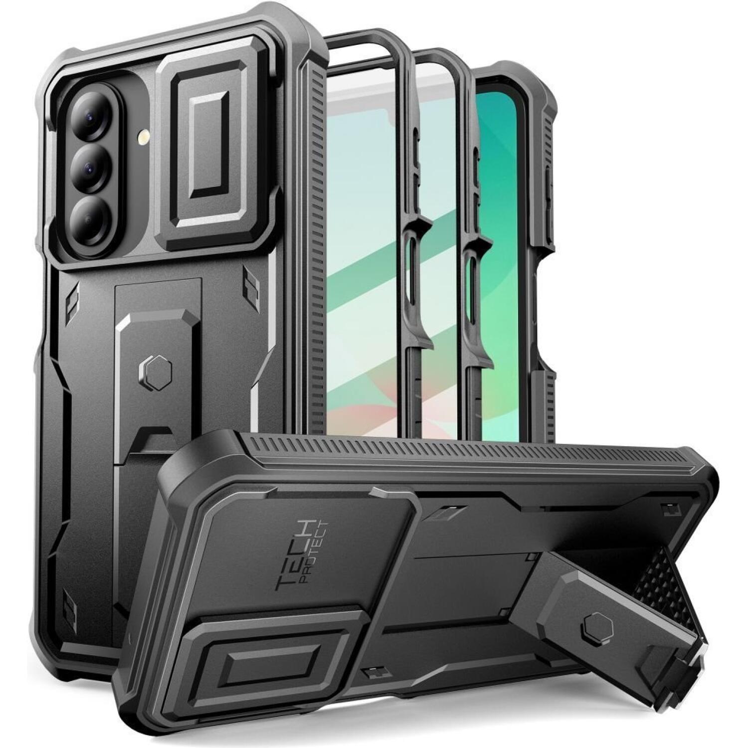 Θήκη Samsung Galaxy A27 Tech-Protect Kevlar Cam Plus Full Body 360° Ανθεκτική με Κάλυμμα για την Κάμερα & KickStand Black