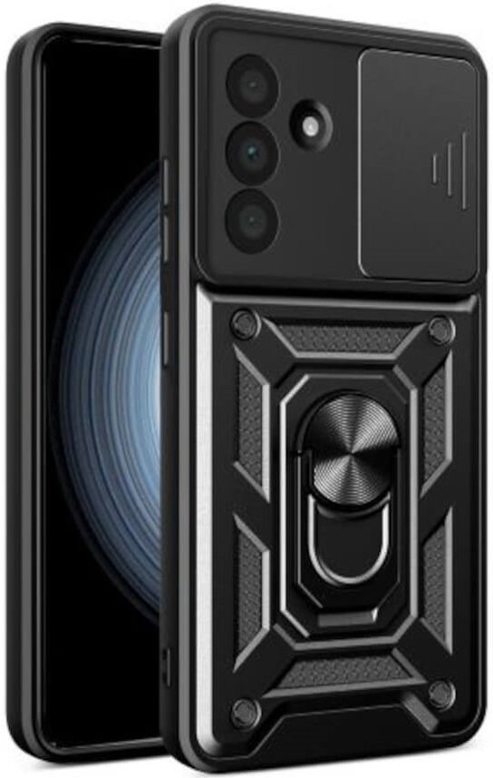 Θήκη Samsung Galaxy A36 Bodycell Armor Slide Ανθεκτική με Κάλυμμα για την Κάμερα & Μεταλλικό Ring Holder Black