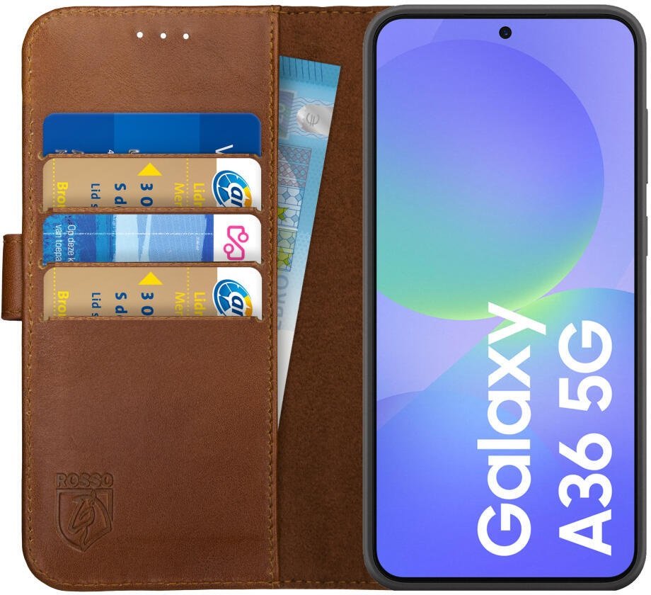Θήκη Samsung Galaxy A36 Rosso Deluxe Δερμάτινο Πορτοφόλι Brown
