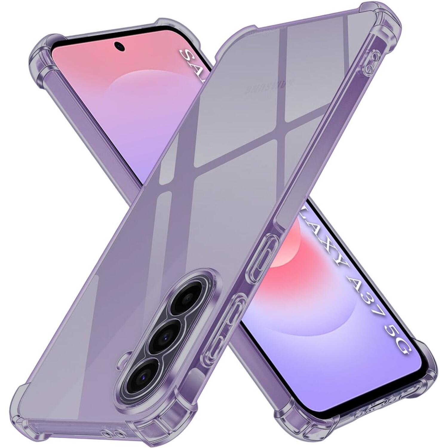 Θήκη Samsung Galaxy A37 / A36 Techsuit Shockproof Clear Silicone Σιλικόνης Smoke Black