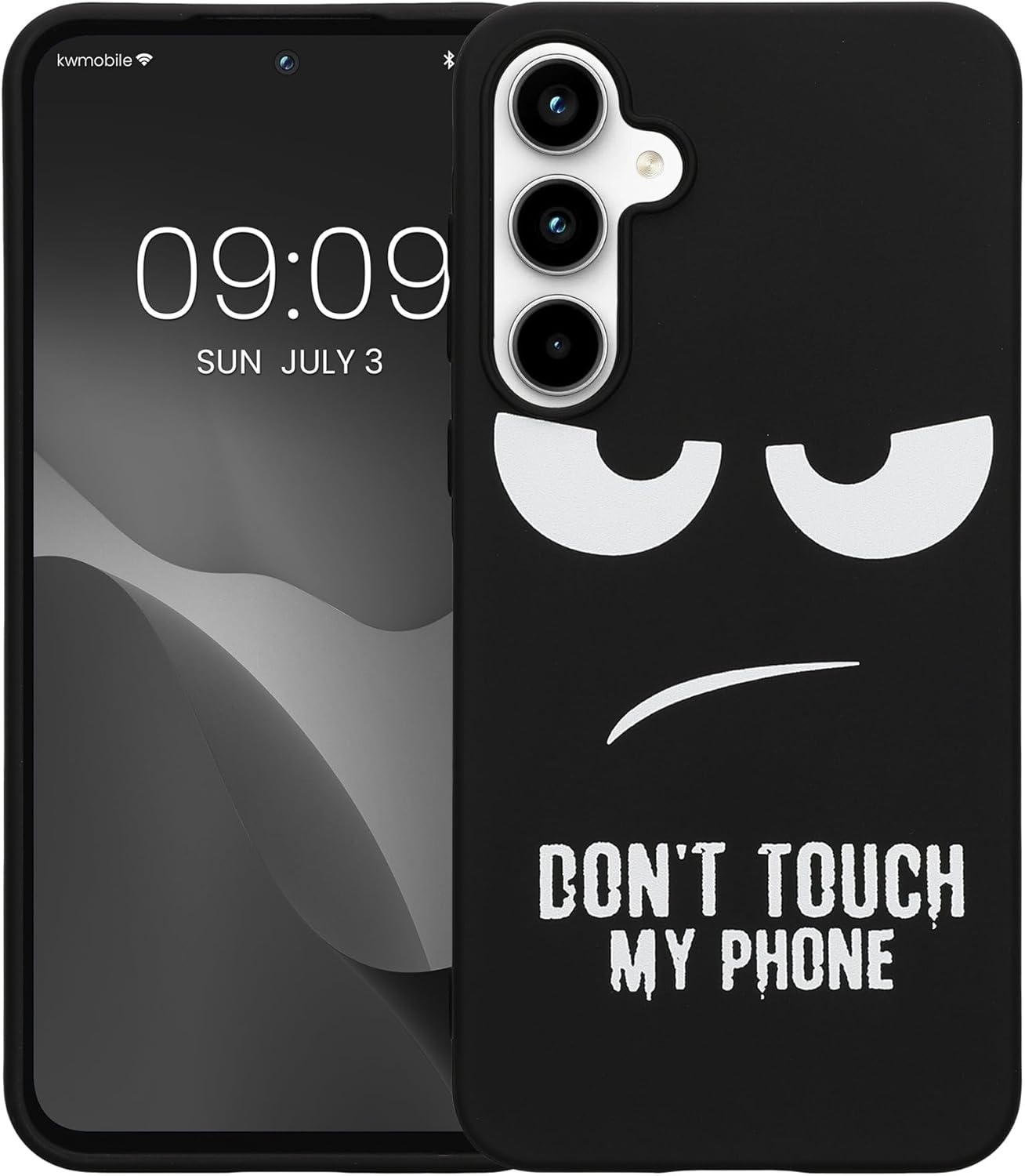 Θήκη Samsung Galaxy A55 - KWmobile TPU Case Σιλικόνης - Don't Touch My Phone / White / Black