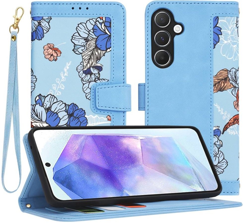 Θήκη Samsung Galaxy A55 Techsuit FlipCraft Πορτοφόλι από Οικολογικό Δέρμα με Αποσπώμενο Λουράκι Χειρός Vibrant Blue