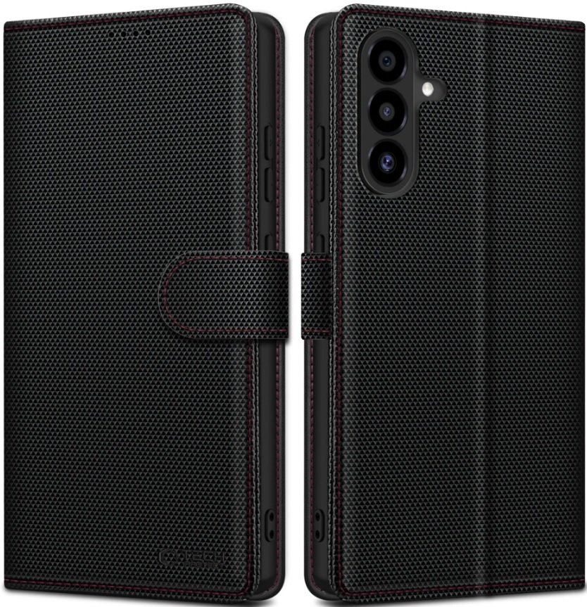 Θήκη Samsung Galaxy A56 Tech-Protect Wallet RS Πορτοφόλι από Οικολογικό Δέρμα Black / Red