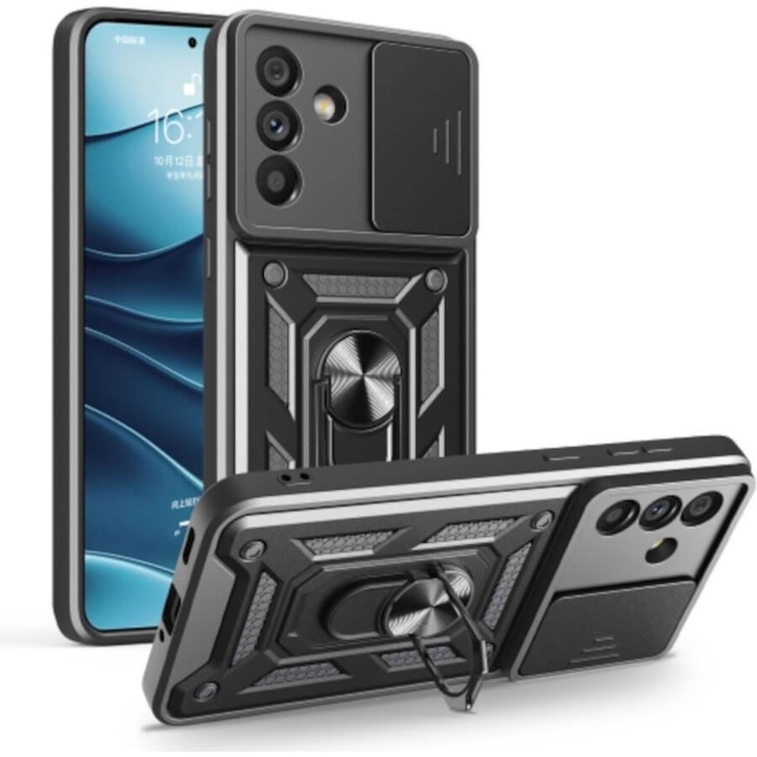 Θήκη Samsung Galaxy A57 Bodycell Armor Slide Ανθεκτική με Κάλυμμα για την Κάμερα & Μεταλλικό Ring Holder Black