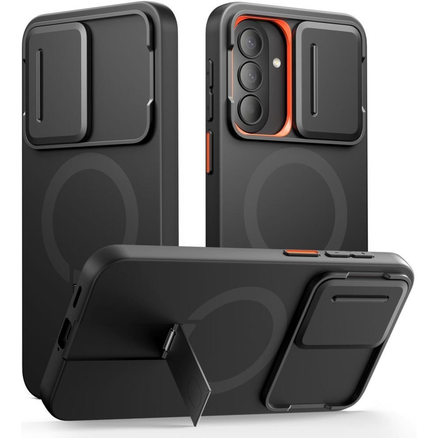 Θήκη Samsung Galaxy A57 Tech-Protect Kevlar Aura με MagSafe / KickStand & Κάλυμμα για την Κάμερα Black / Orange