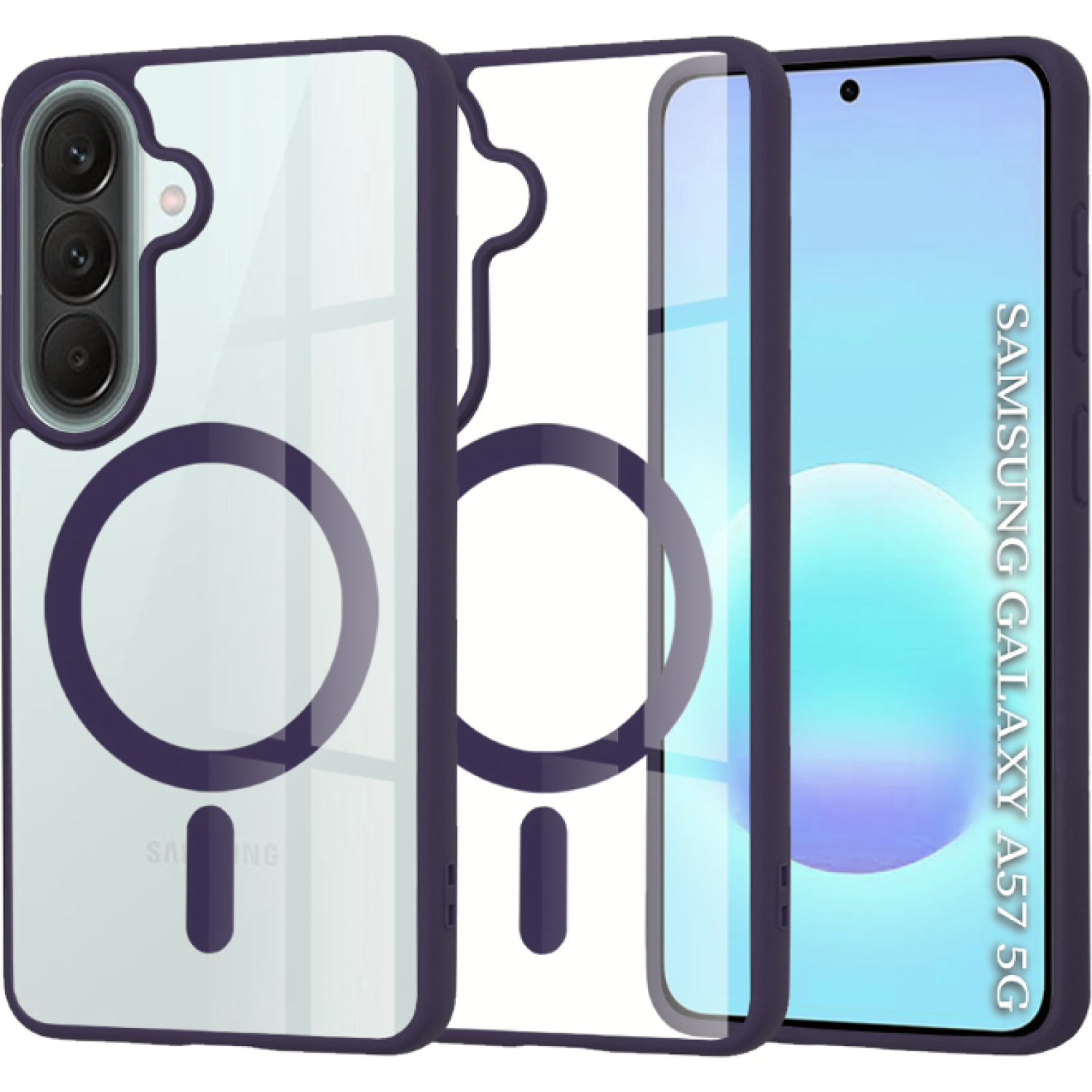 Θήκη Samsung Galaxy A57 Techsuit MagSafe Pro Σκληρή Διάφανη με MagSafe - Purple (5949419366978)