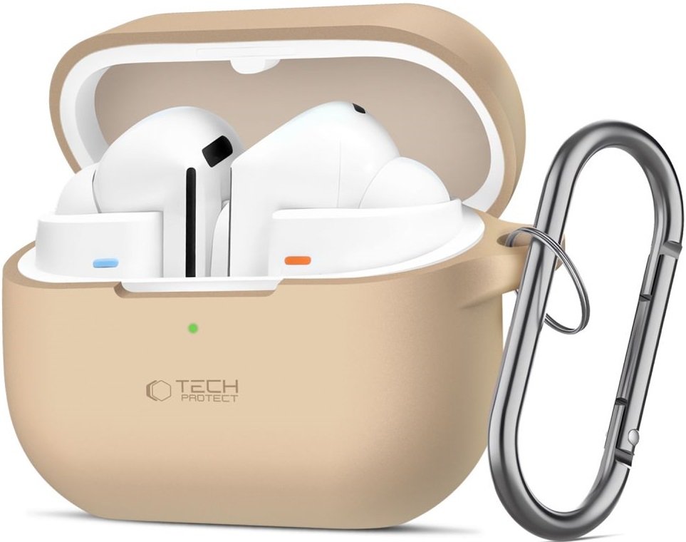 Θήκη Samsung Galaxy Buds 3 / 3 Pro Tech-Protect Silicone Hook Σιλικόνης Caffe Latte