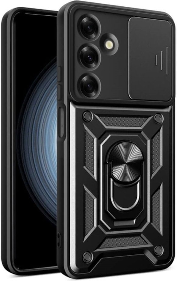 Θήκη Samsung Galaxy M35 Bodycell Armor Slide Ανθεκτική με Κάλυμμα για την Κάμερα & Μεταλλικό Ring Holder - Black (5206015078934)