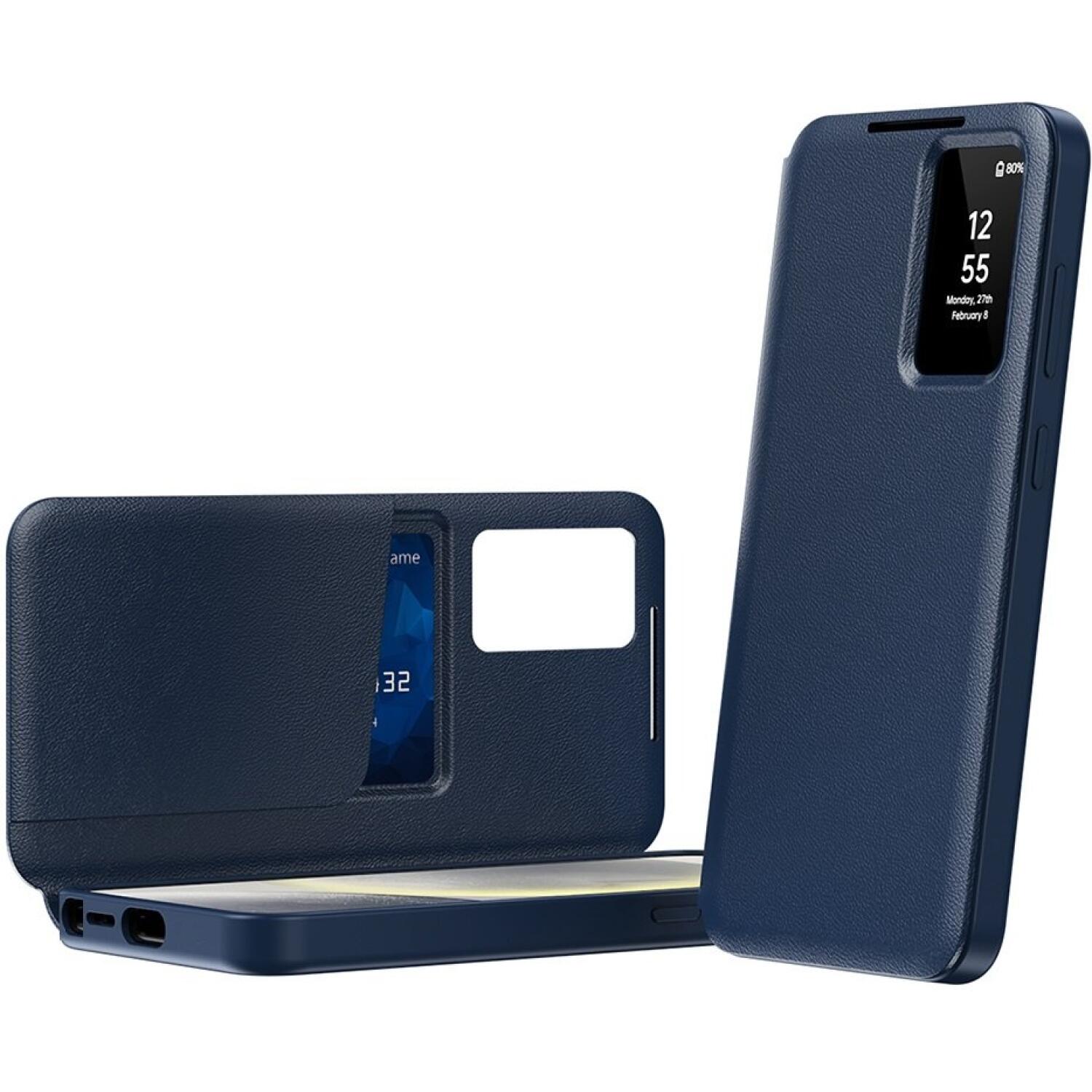 Θήκη Samsung Galaxy S22 Ultra 5G Techsuit SmartView Series Flip με Ενεργό Πορτάκι - Blue (5949419303737)
