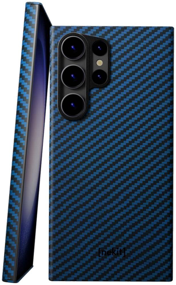 Θήκη Samsung Galaxy S23 Ultra Nekit Fiber Σκληρή με MagSafe Aramid Fiber 1mm 1500D Kevlar Blue