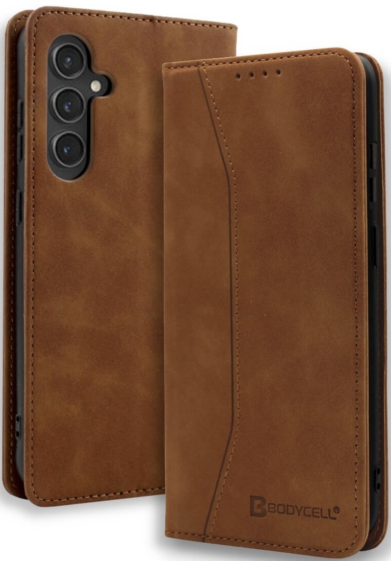 Θήκη Samsung Galaxy S24 FE - Bodycell Book Case Πορτοφόλι - Brown