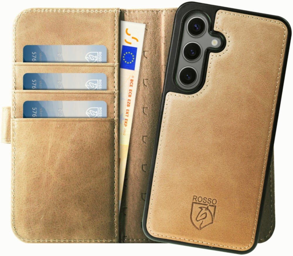 Θήκη Samsung Galaxy S24 FE Rosso Elite Δερμάτινο Πορτοφόλι με MagSafe Light Brown