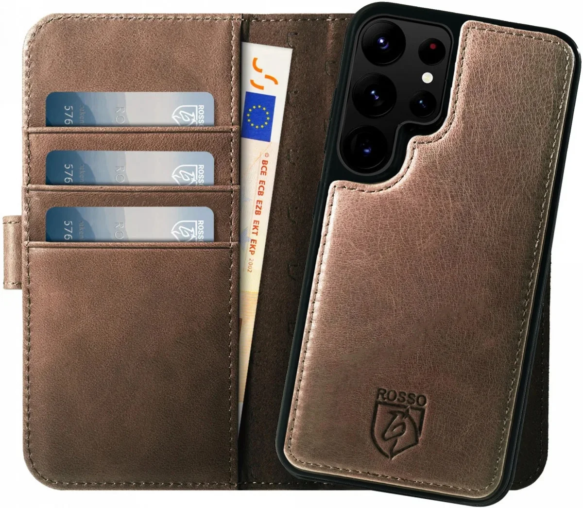 Θήκη Samsung Galaxy S24 Ultra - Rosso Elite Δερμάτινο Πορτοφόλι με MagSafe - Brown