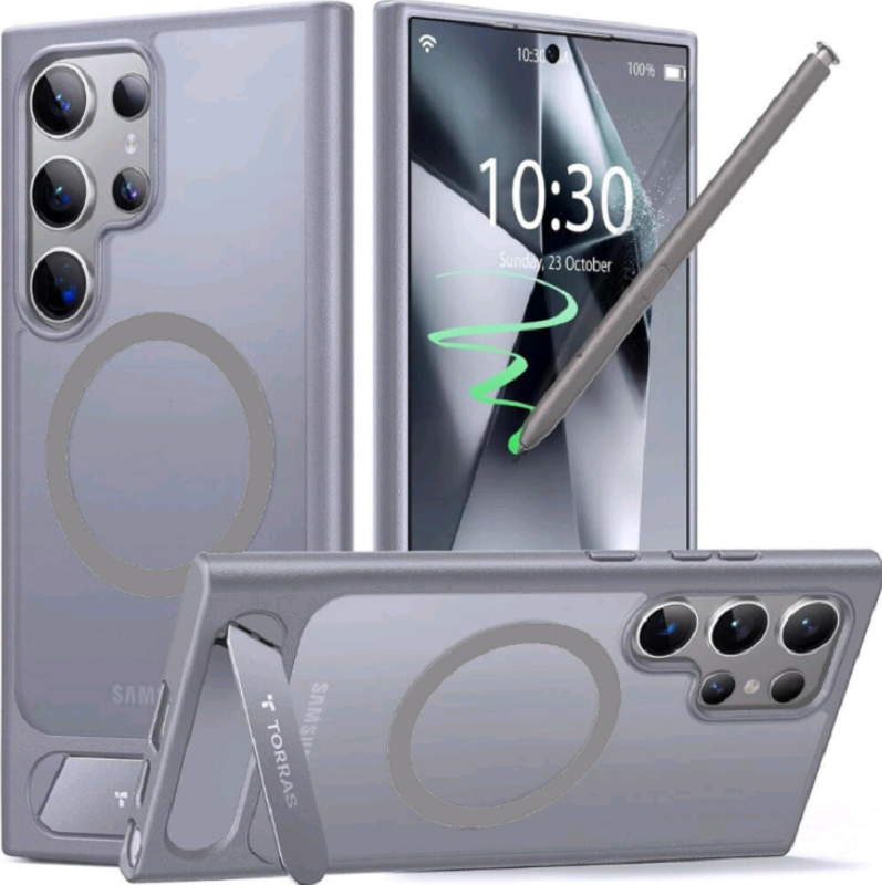 Θήκη Samsung Galaxy S24 Ultra Torras UPro Pstand Ανθεκτική με MagSafe & KickStand Grey