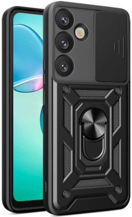 Θήκη Samsung Galaxy S25 Plus Bodycell Armor Slide Ανθεκτική με Κάλυμμα για την Κάμερα & Μεταλλικό Ring Holder Black