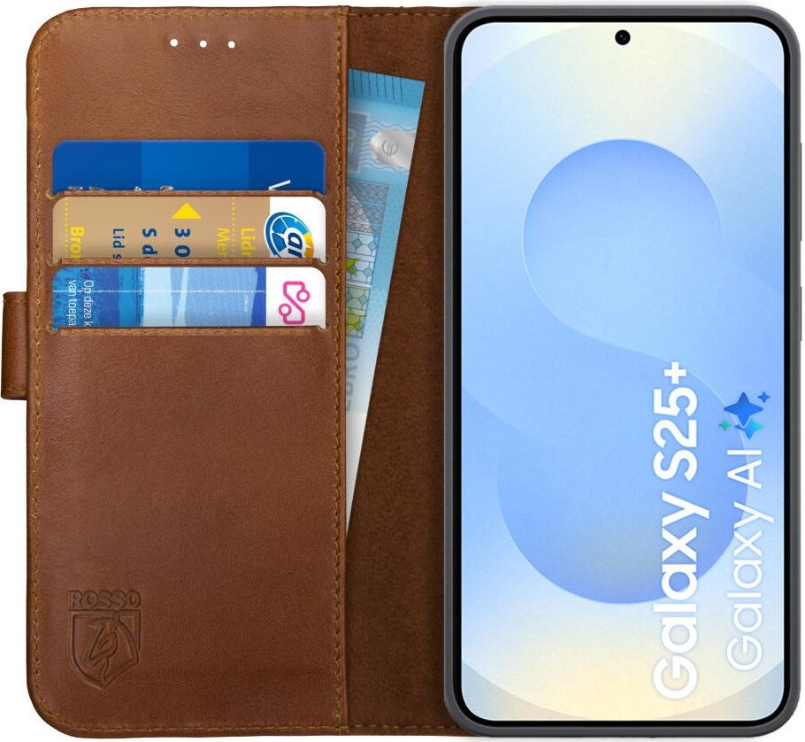 Θήκη Samsung Galaxy S25 Plus Rosso Deluxe Δερμάτινο Πορτοφόλι Brown