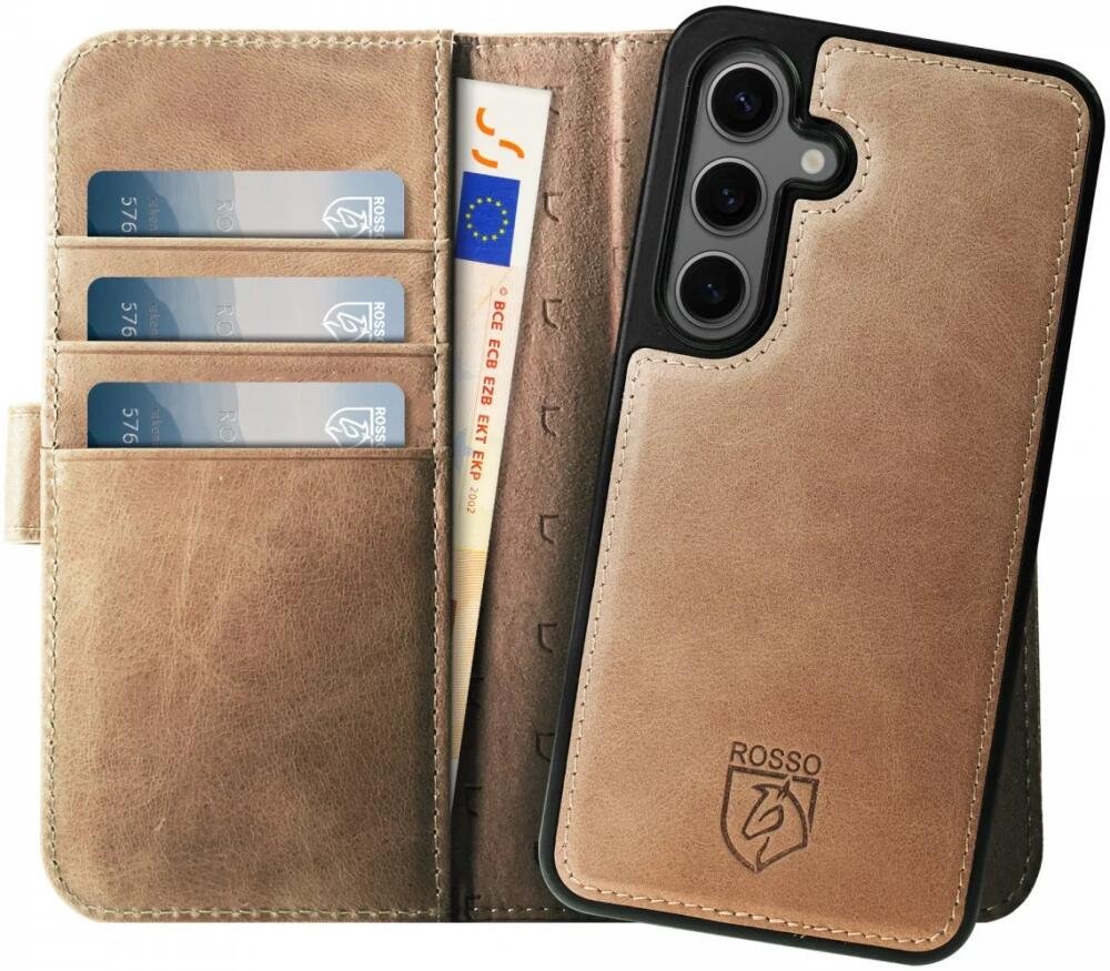 Θήκη Samsung Galaxy S25 Plus Rosso Elite Δερμάτινο Πορτοφόλι με MagSafe Light Brown