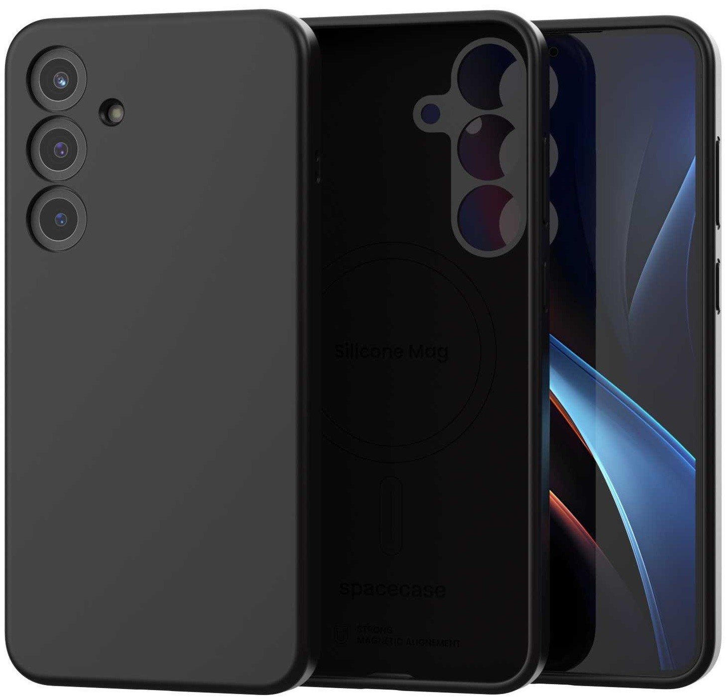 Θήκη Samsung Galaxy S25 Plus Spacecase Silicone Magnetic Case Σιλικόνης με MagSafe Black