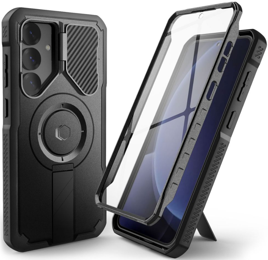 Θήκη Samsung Galaxy S25 Plus Tech-Protect Kevlar MagSafe Plus Full Body 360° με KickStand / Κάλυμμα Κάμερας & MagSafe Black