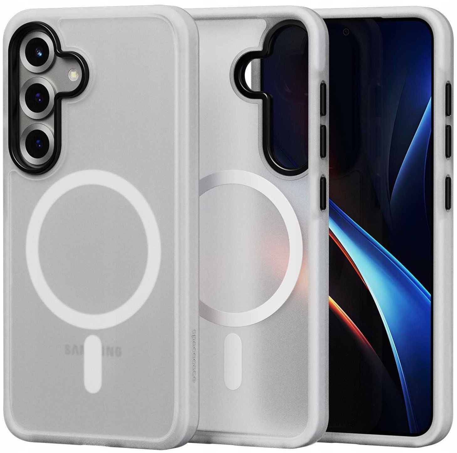 Θήκη Samsung Galaxy S25 Spacecase Hybrid Fusion Mag Ημιδιάφανη Σκληρή με MagSafe Frost Clear