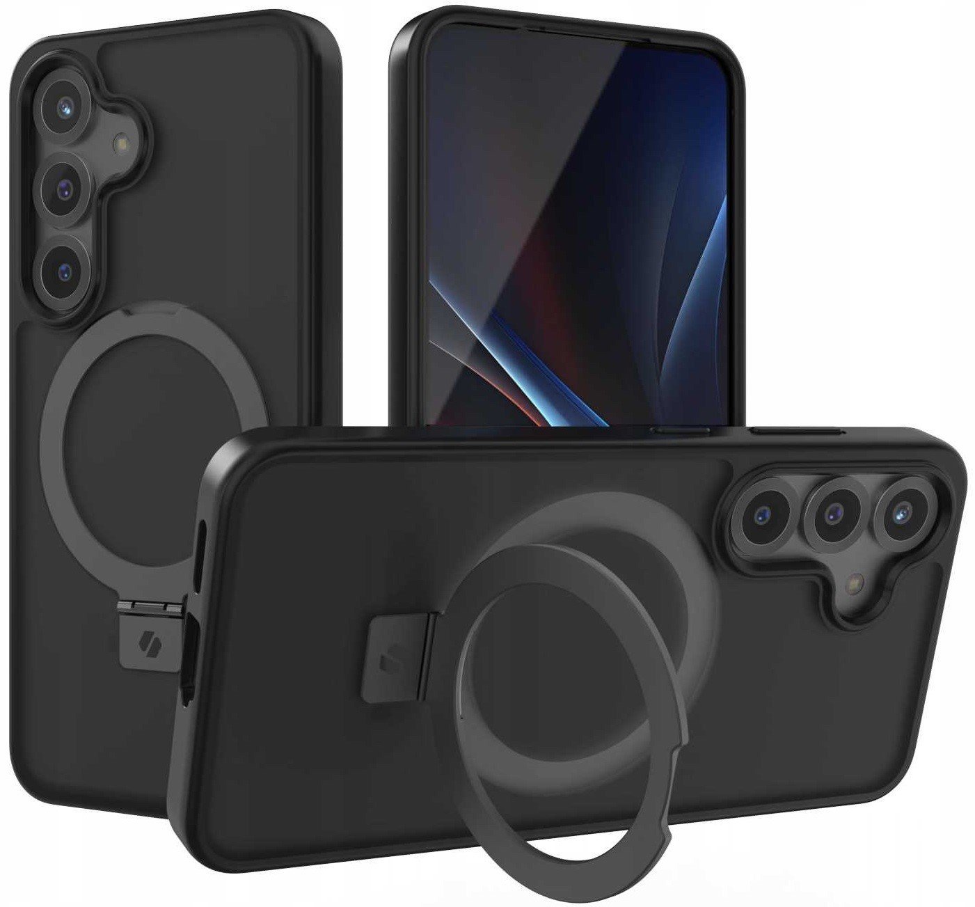 Θήκη Samsung Galaxy S25 Spacecase Ring Pro Mag Σκληρή με MagSafe & KickStand Black