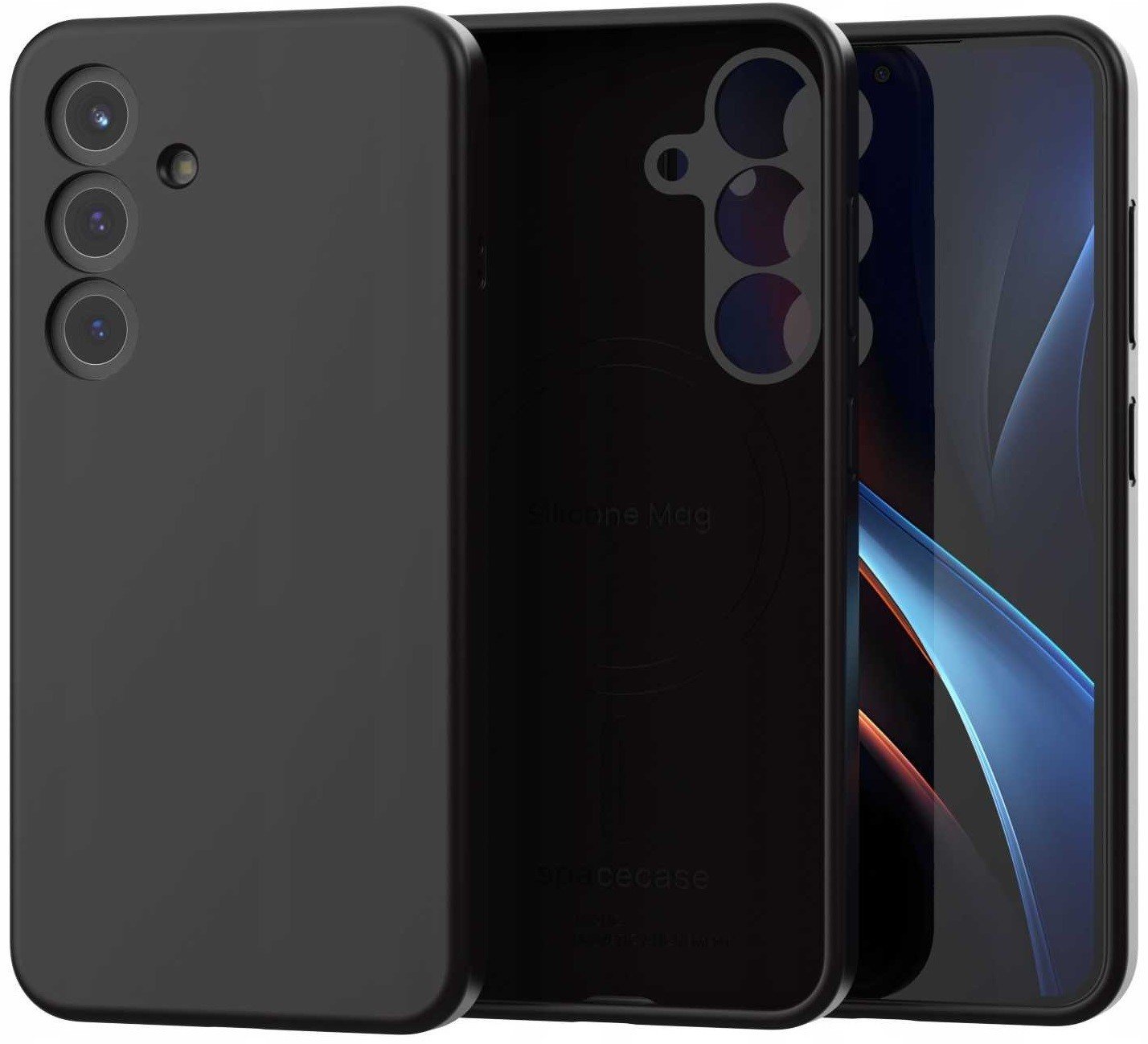 Θήκη Samsung Galaxy S25 Spacecase Silicone Magnetic Case Σιλικόνης με MagSafe Black 