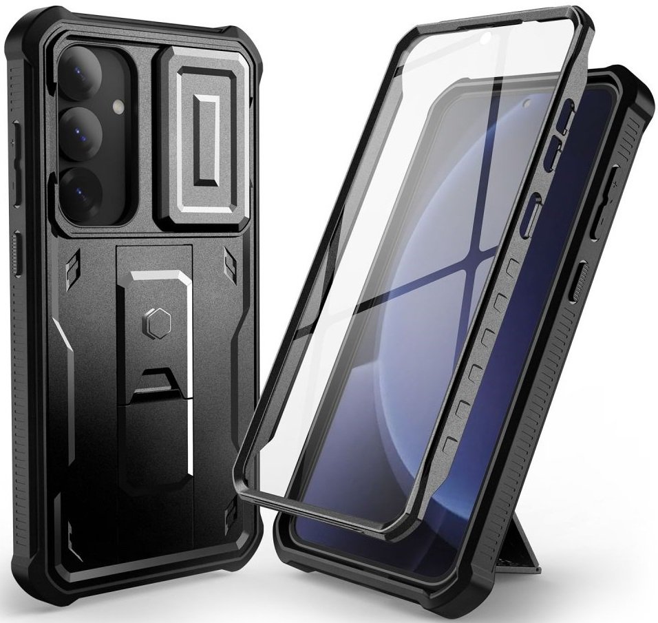 Θήκη Samsung Galaxy S25 Tech-Protect Kevlar Cam Plus Full Body 360° Ανθεκτική με Κάλυμμα για την Κάμερα Black