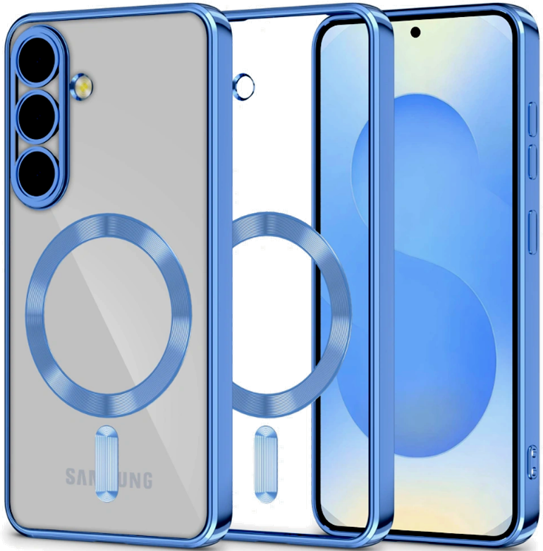 Θήκη Samsung Galaxy S25 Tech-Protect MagFlex Διάφανη Σιλικόνης με MagSafe Marine Blue