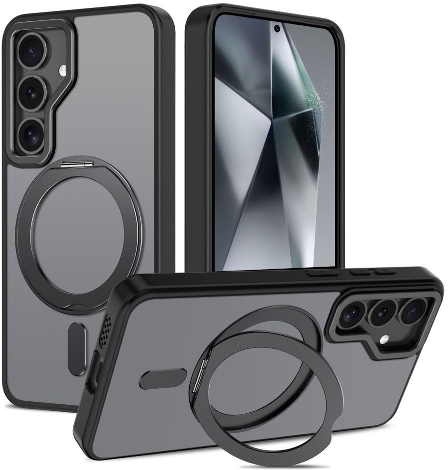 Θήκη Samsung Galaxy S25 Tech-Protect MagRing Σκληρή Ημιδιάφανη με MagSafe & KickStand Matte Black