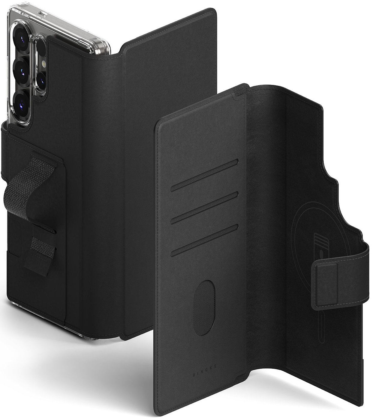 Ανοιχτή Συσκευασία Θήκη Samsung Galaxy S25 Ultra / S24 Ultra / S23 Ultra Ringke Folio Grip Wallet Magnetic Πορτοφόλι με MagSafe & Finger Holder (για Θήκες MagSafe) Black