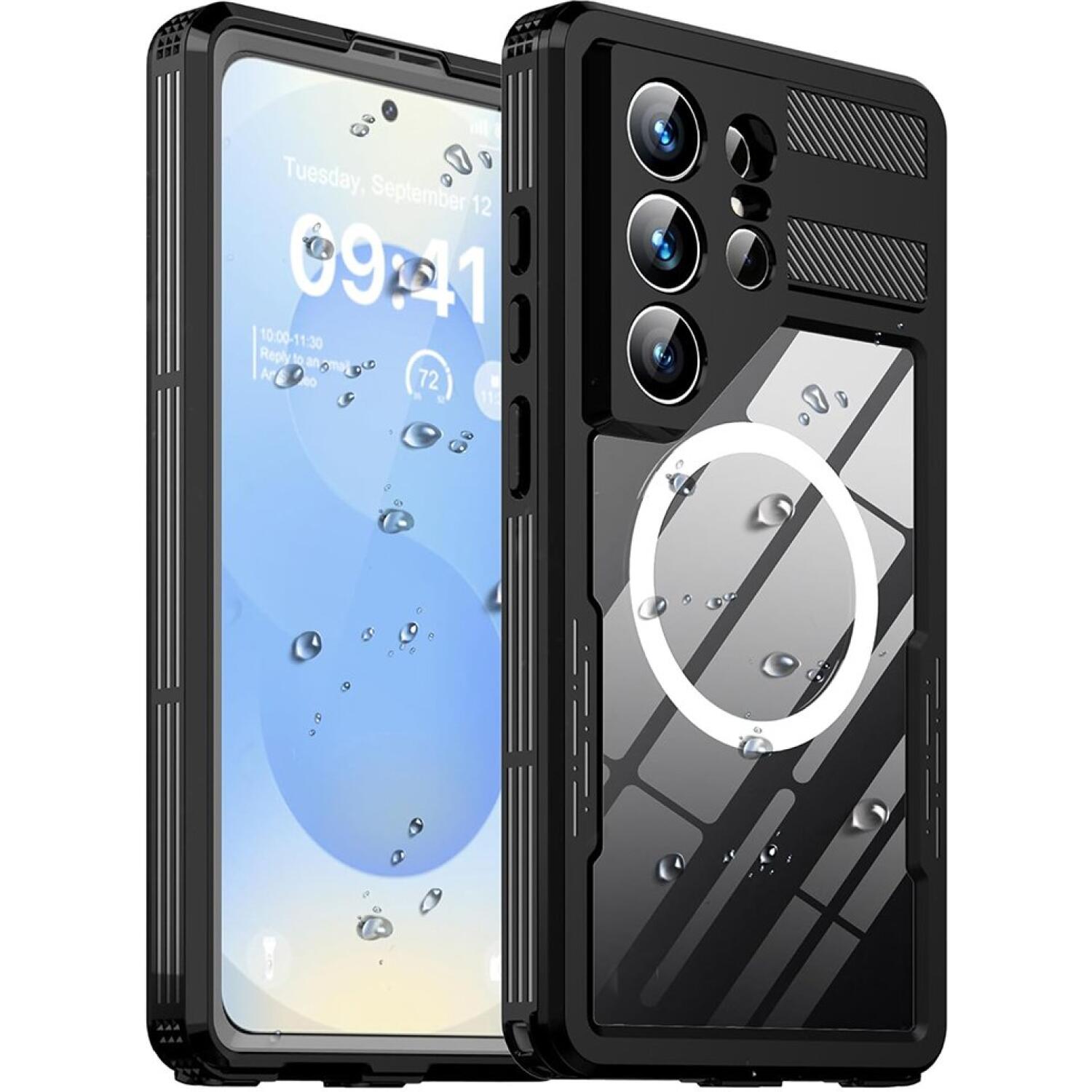 Θήκη Samsung Galaxy S25 Ultra ShellBox Αδιάβροχη Full Body 360° Διάφανη Ανθεκτική με MagSafe IP68 Black