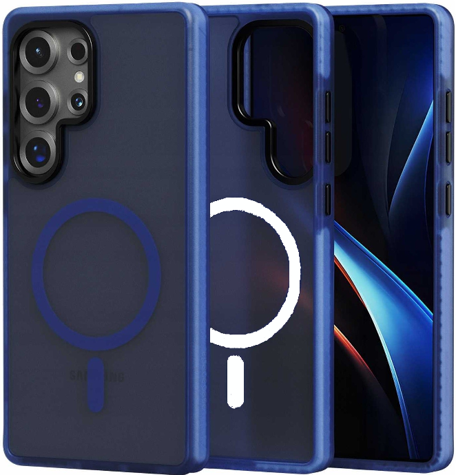 Θήκη Samsung Galaxy S25 Ultra Spacecase Hybrid Fusion Mag Ημιδιάφανη Σκληρή με MagSafe Blue