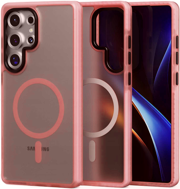 Θήκη Samsung Galaxy S25 Ultra Spacecase Hybrid Fusion Mag Ημιδιάφανη Σκληρή με MagSafe Pink