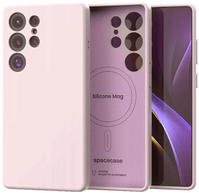 Θήκη Samsung Galaxy S25 Ultra Spacecase Silicone Magnetic Case Σιλικόνης με MagSafe Light Purple