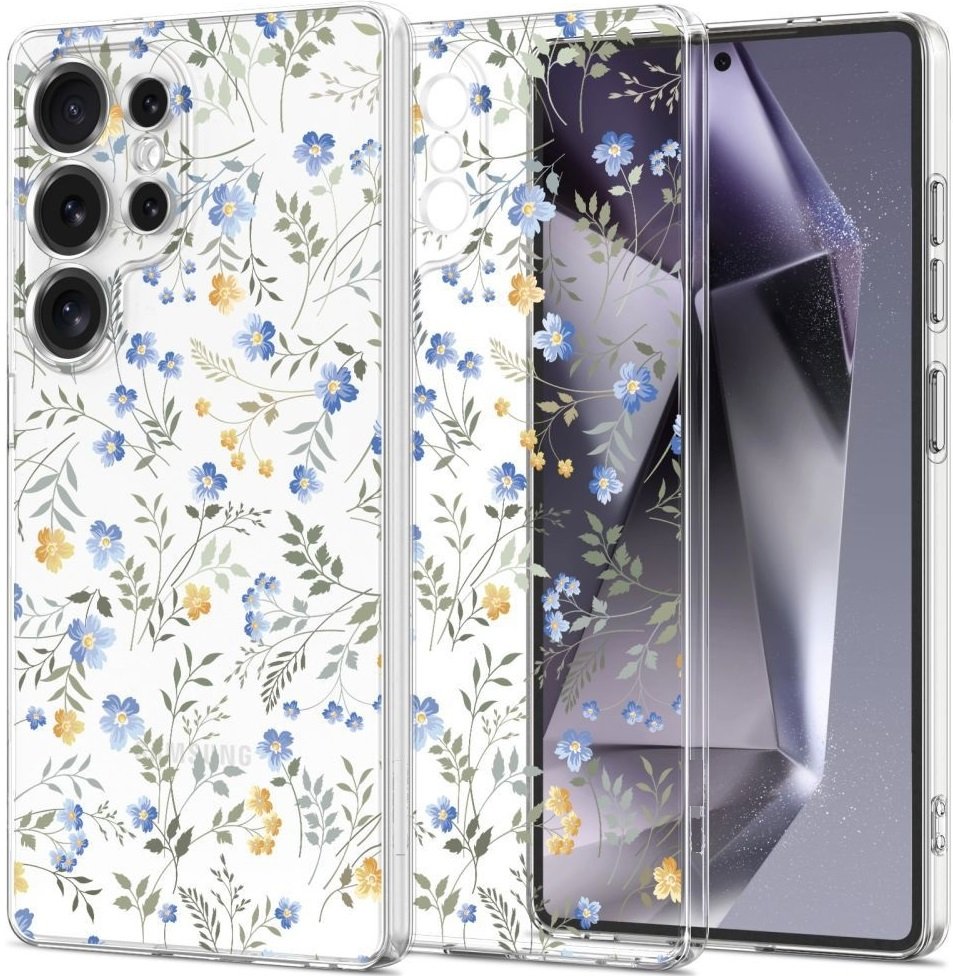 Θήκη Samsung Galaxy S25 Ultra Tech-Protect FlexAir Plus Διάφανη Σιλικόνης Spring Flowers