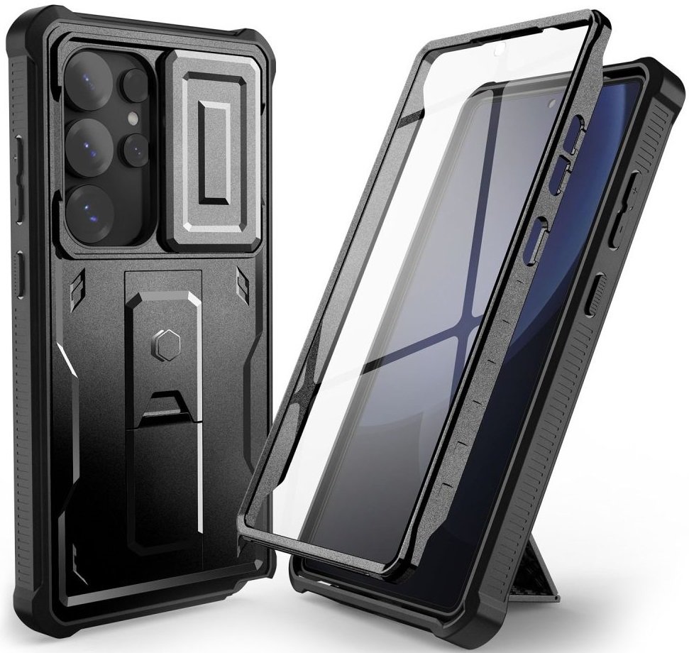 Θήκη Samsung Galaxy S25 Ultra Tech-Protect Kevlar Cam Plus Full Body 360° Ανθεκτική με Κάλυμμα για την Κάμερα Black