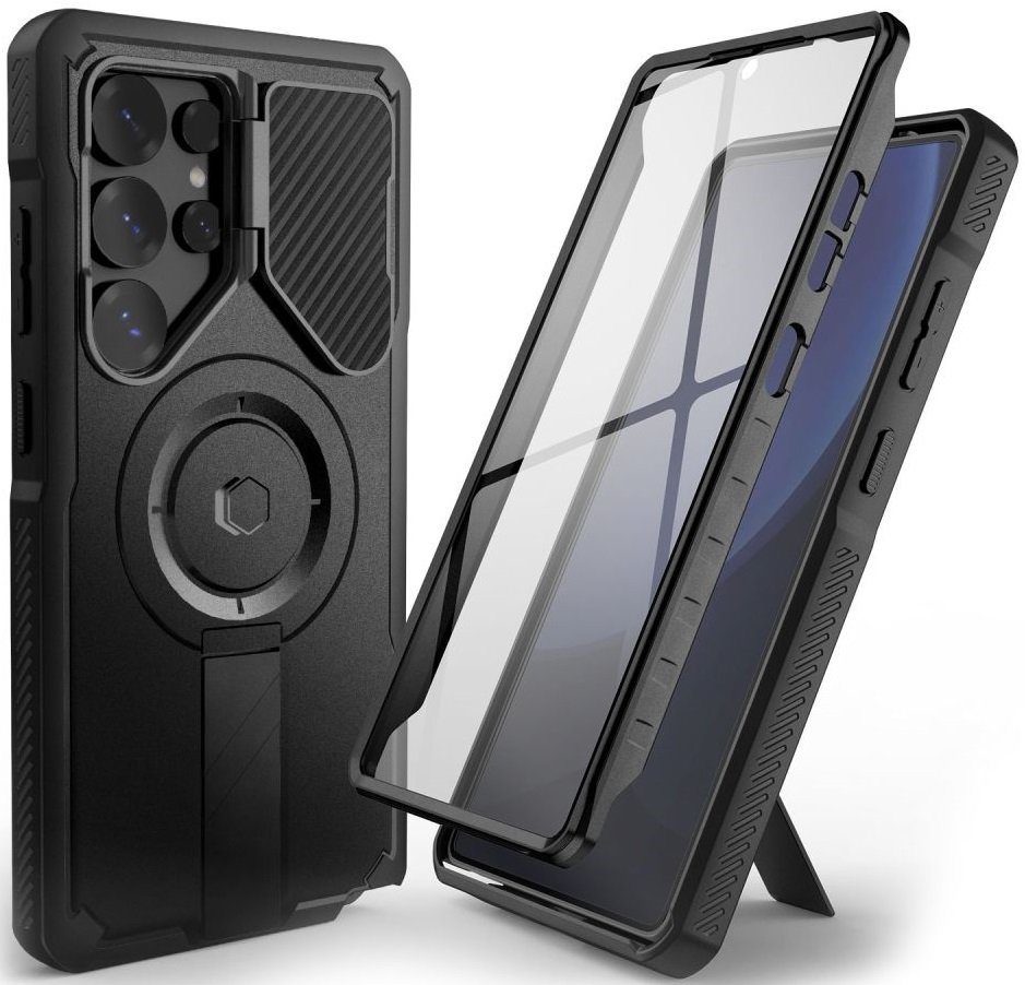 Θήκη Samsung Galaxy S25 Ultra Tech-Protect Kevlar MagSafe Plus Full Body 360° με KickStand / Κάλυμμα Κάμερας & MagSafe Black