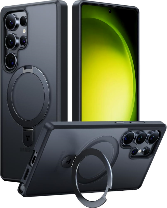 Θήκη Samsung Galaxy S25 Ultra Torras Ostand Ημιδιάφανη Ανθεκτική με MagSafe & KickStand Black 