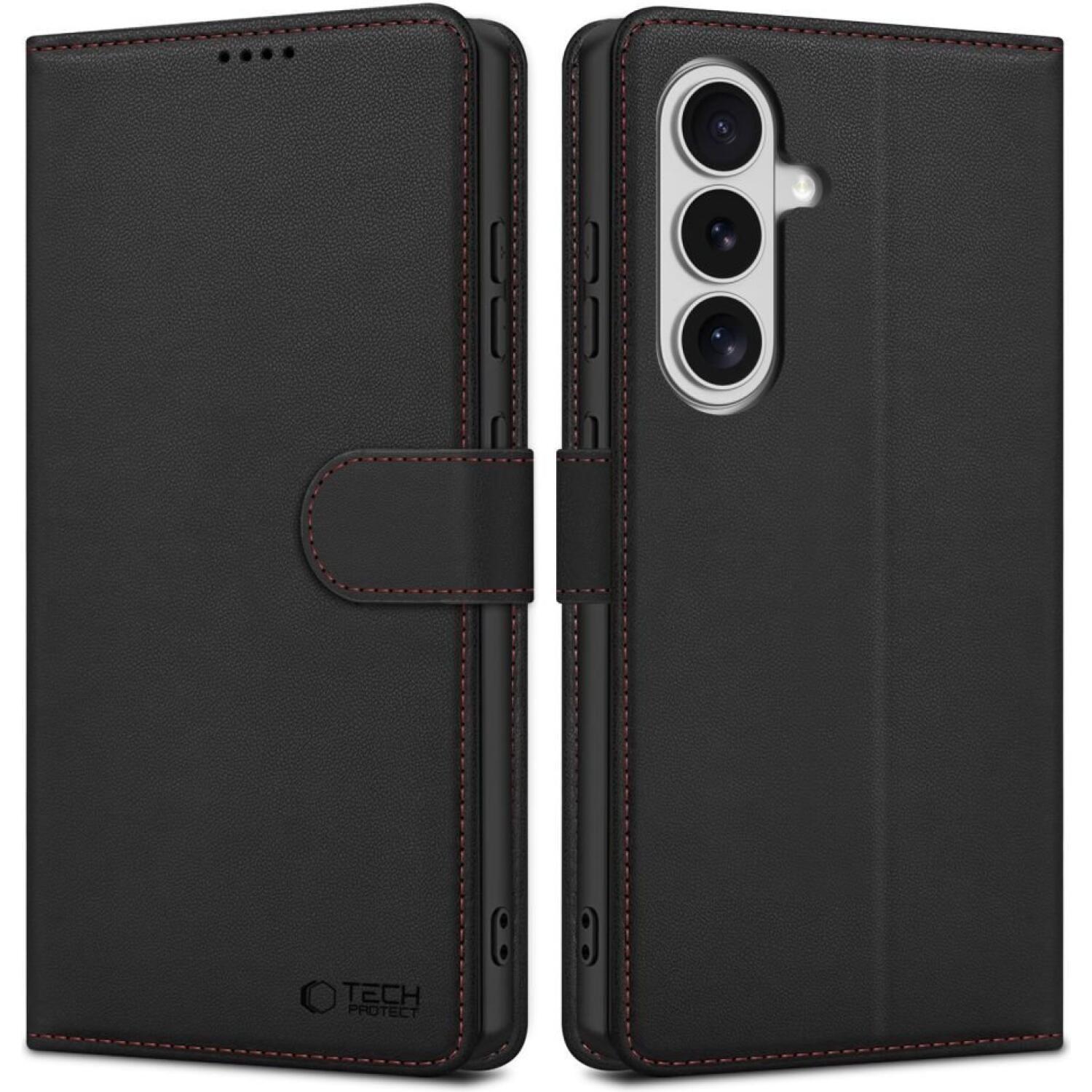 Θήκη Samsung Galaxy S26 Tech-Protect Wallet Galaxy Πορτοφόλι από Οικολογικό Δέρμα Black / Red