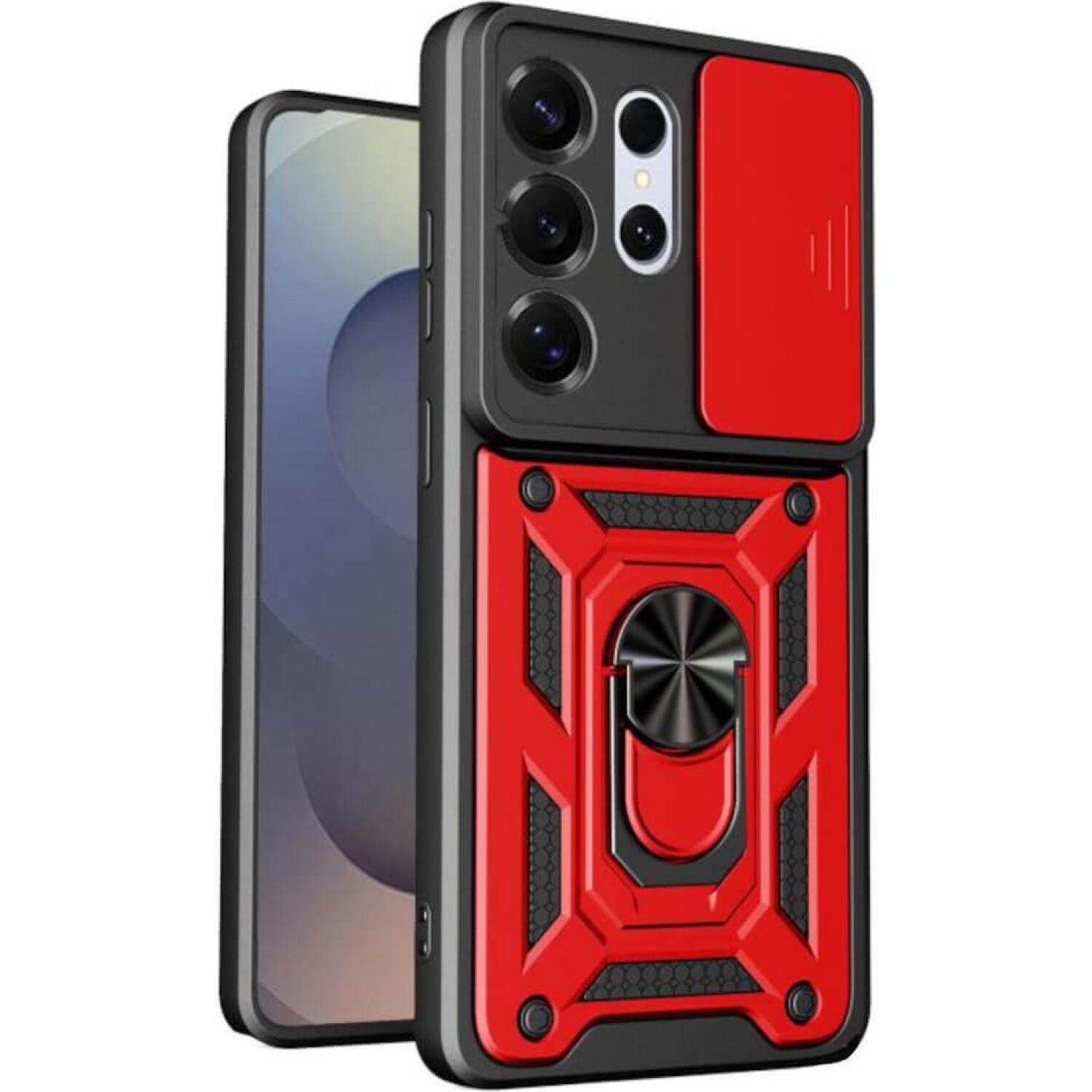 Θήκη Samsung Galaxy S26 Ultra Bodycell Armor Slide Ανθεκτική με Κάλυμμα για την Κάμερα & Μεταλλικό Ring Holder Red