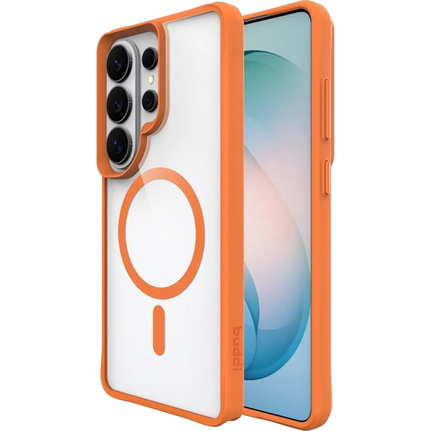 Θήκη Samsung Galaxy S26 Ultra Buddi Hybrid Σκληρή Διάφανη με MagSafe Transparent / Orange
