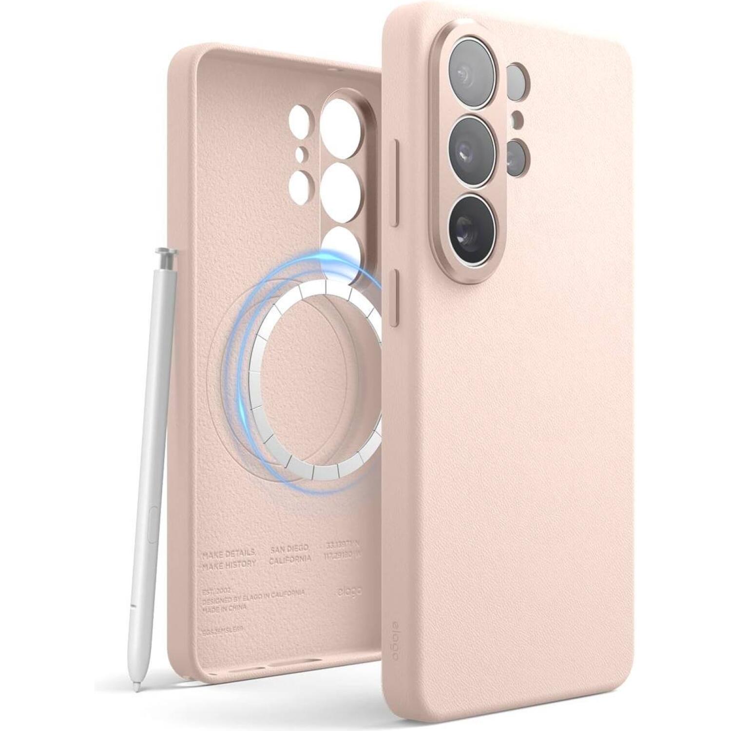Θήκη Samsung Galaxy S26 Ultra Elago Magnetic Leather από Vegan Δέρμα με MagSafe Lovely Pink