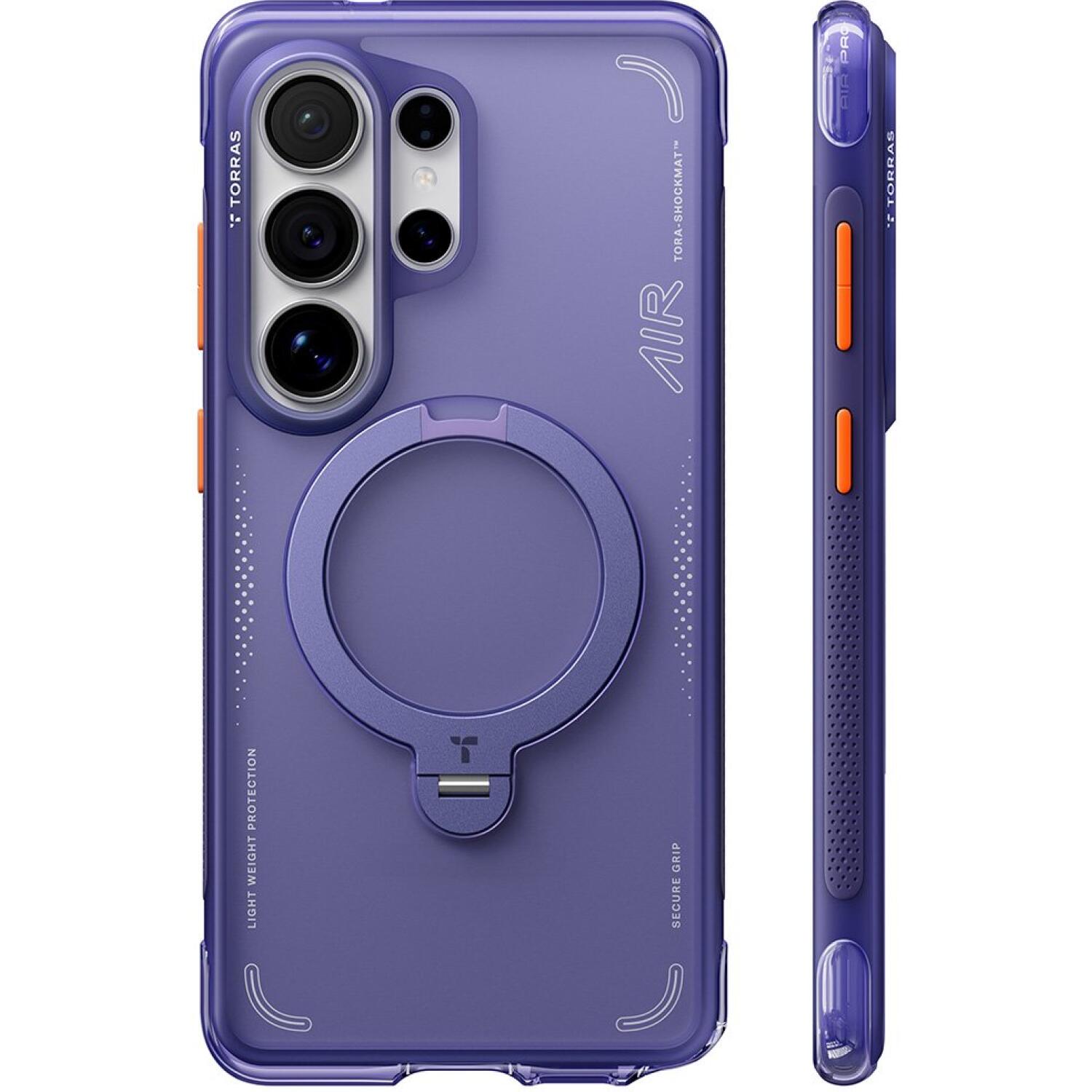 Θήκη Samsung Galaxy S26 Ultra Torras Ostand Q3 Air Ανθεκτική Ημιδιάφανη με MagSafe & KickStand Dark Purple
