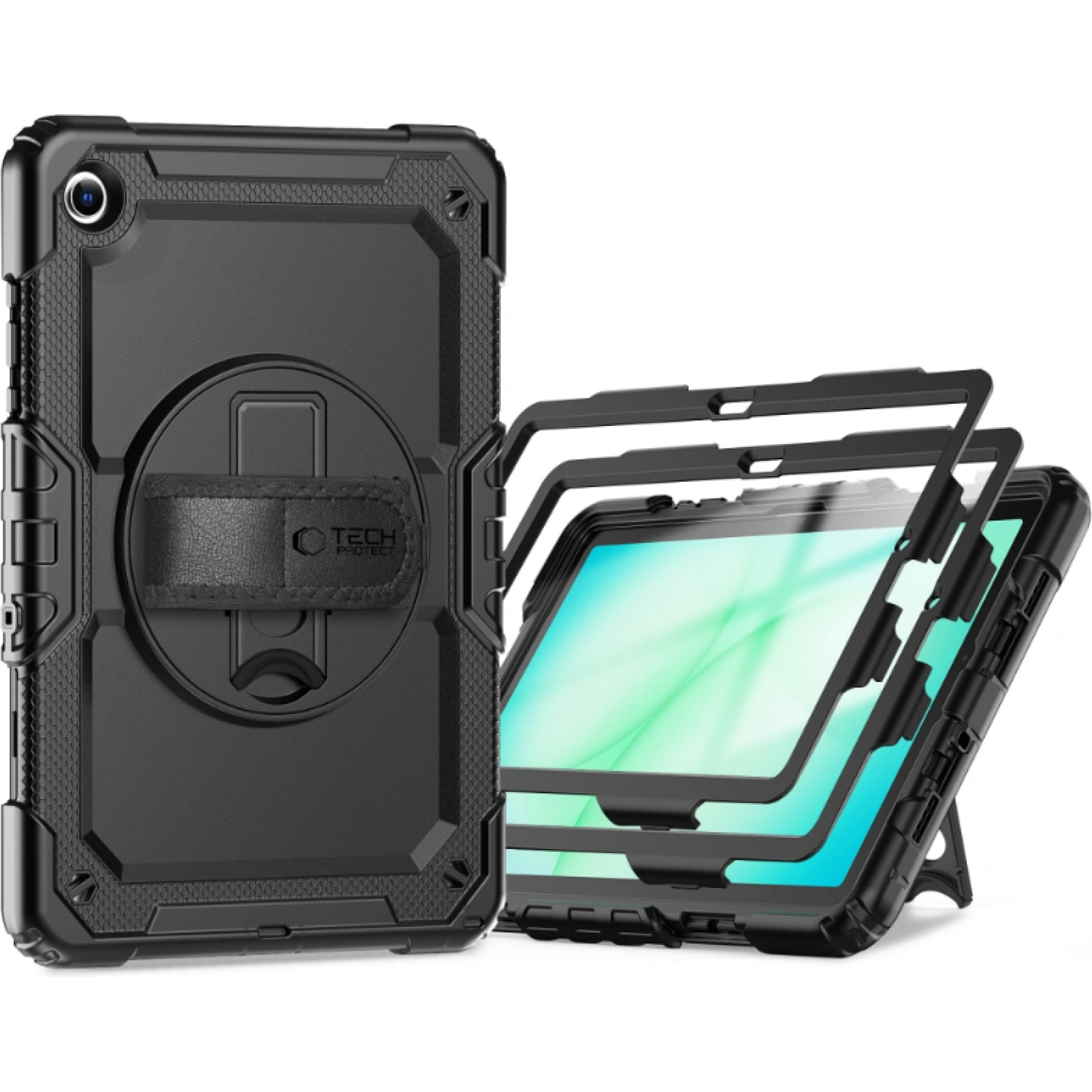 Θήκη Samsung Galaxy Tab A11 Plus / A9 Plus 11" X230 / X235 / X236 / X210 / X215 / X216 Tech-Protect Solid Full Body Ανθεκτική με Λαβή / Backstand & Ιμάντα Μεταφοράς Black