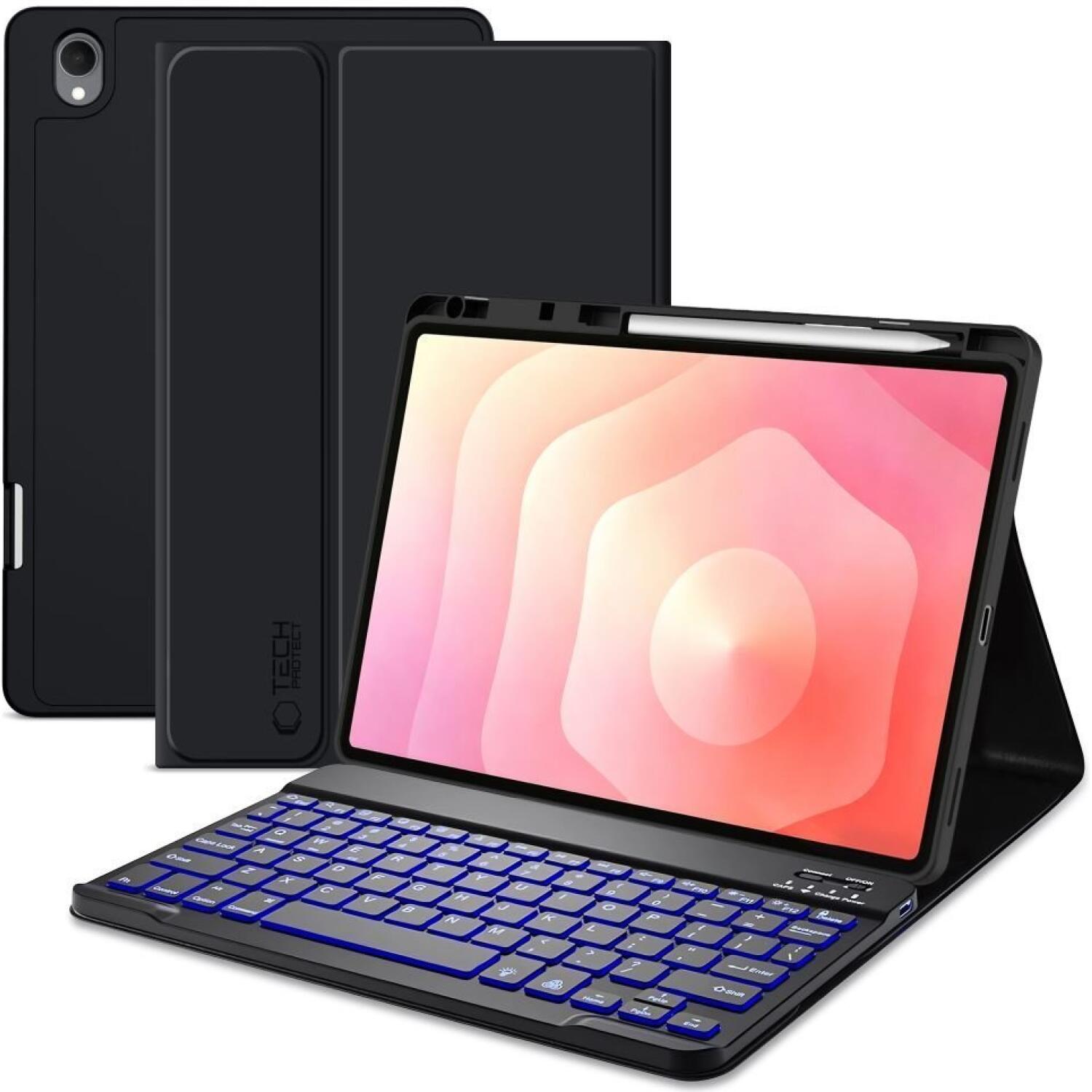 Θήκη Samsung Galaxy Tab S12 Plus 12.6" X840 / X846B Tech-Protect SC Pen & Keyboard με Υποδοχή για Γραφίδα & Πληκτρολόγιο Bluetooth Black