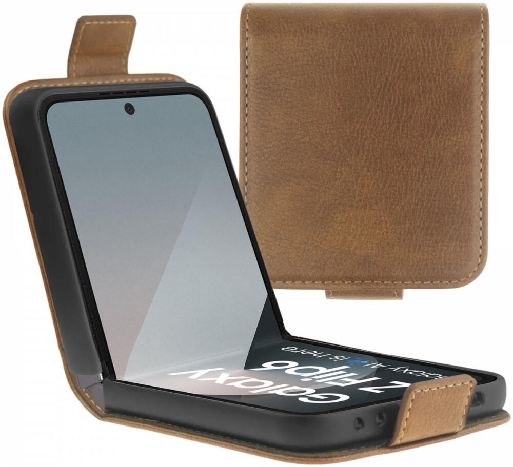 Θήκη Samsung Galaxy Z Flip7 FE / Z Flip6 - Rosso Element PU Πορτοφόλι Brown