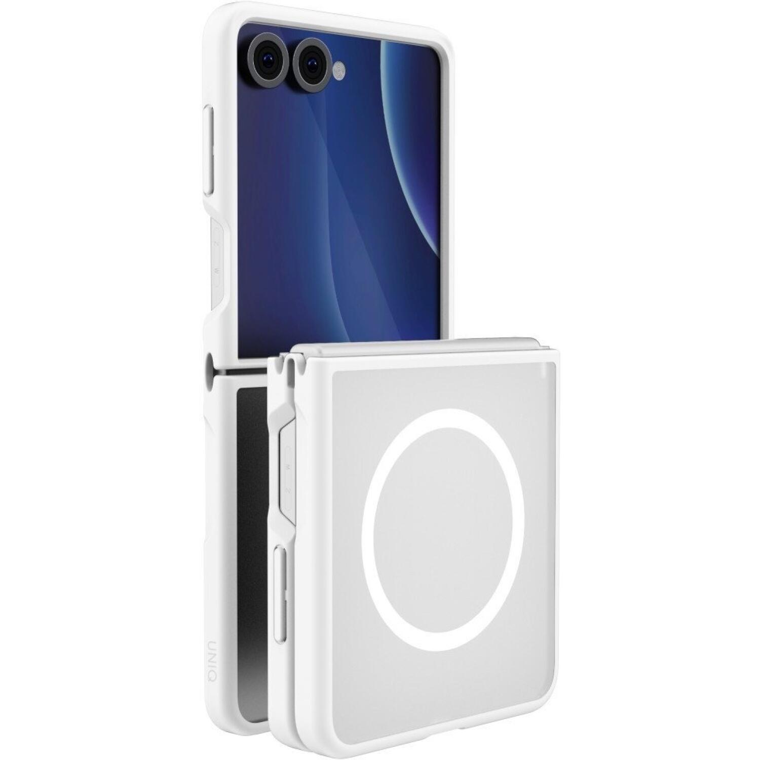 Θήκη Samsung Galaxy Z Flip8 Uniq Veren AF MagClick Ανθεκτική Ημιδιάφανη με MagSafe White