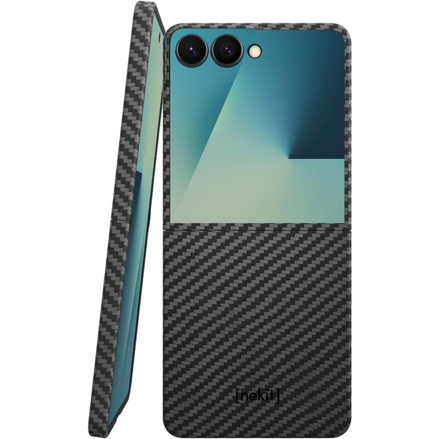 Θήκη Samsung Galaxy Z Flip7 Nekit Fiber Σκληρή με MagSafe Aramid Fiber 1mm 1500D Kevlar Black