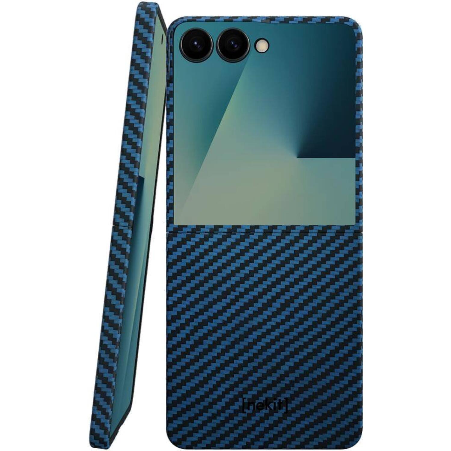 Θήκη Samsung Galaxy Z Flip7 Nekit Fiber Σκληρή με MagSafe Aramid Fiber 1mm 1500D Kevlar Blue