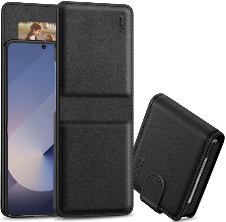 Θήκη Samsung Galaxy Z Flip7 Tech-Protect Wallet Πορτοφόλι Black